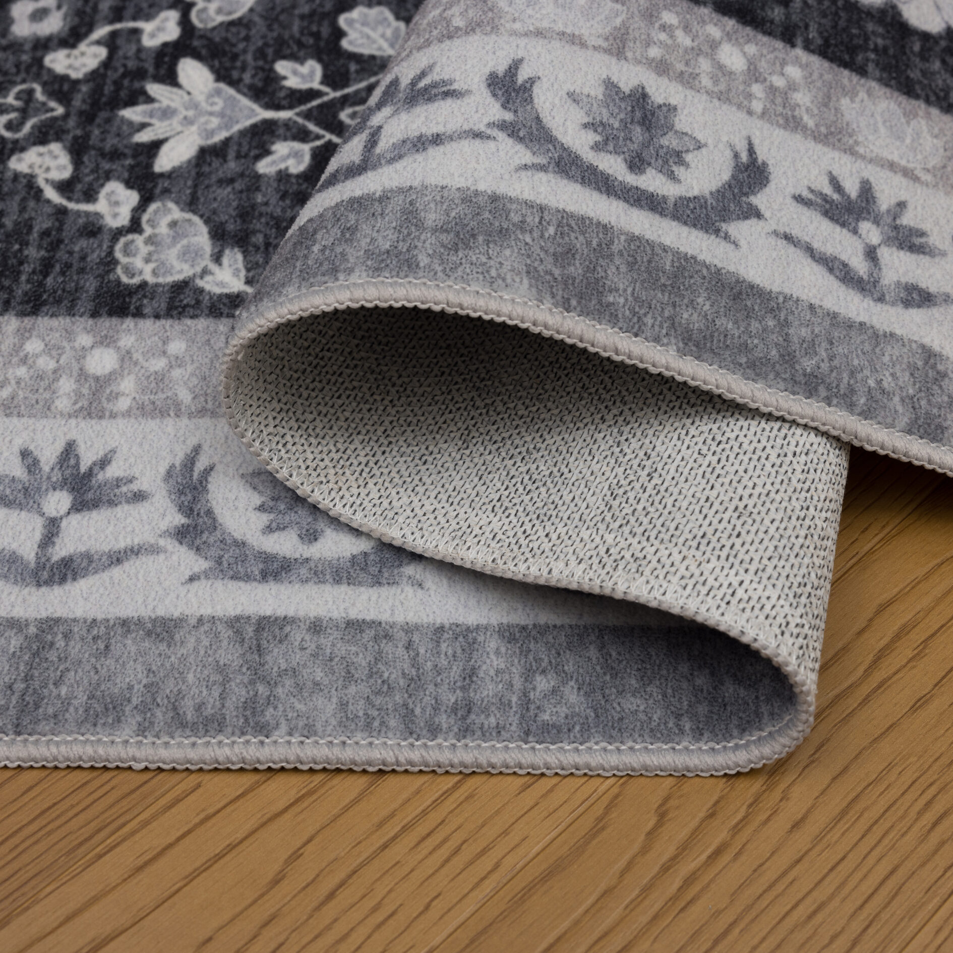 Inka Wasbaar Vintage vloerkleed 1146 - Zwart