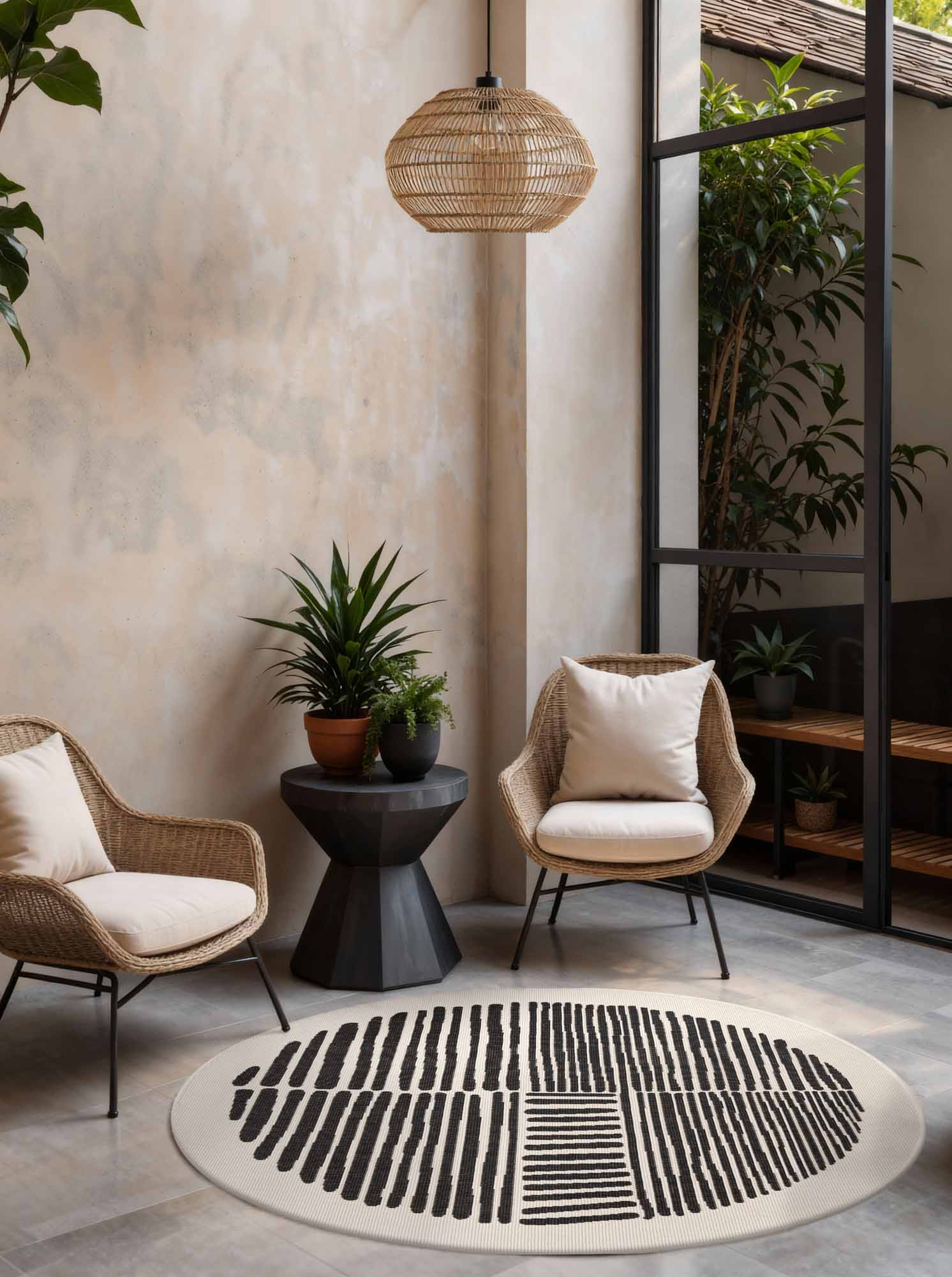 Ted Baker Haringey Platgeweven Vloerkleed Bounds Zwart Wit