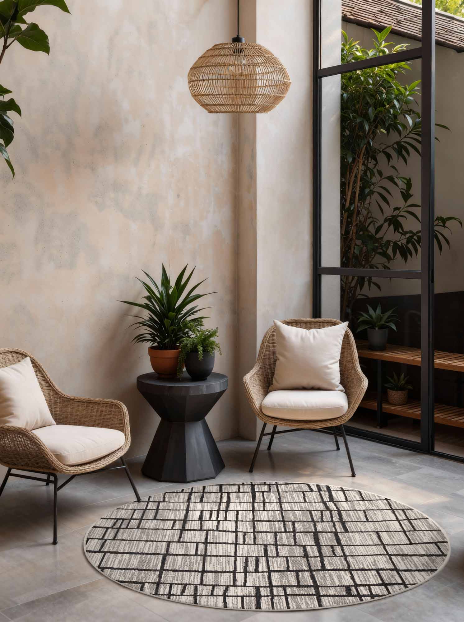 Ted Baker Haringey Platgeweven Vloerkleed Crouch Zwart Wit