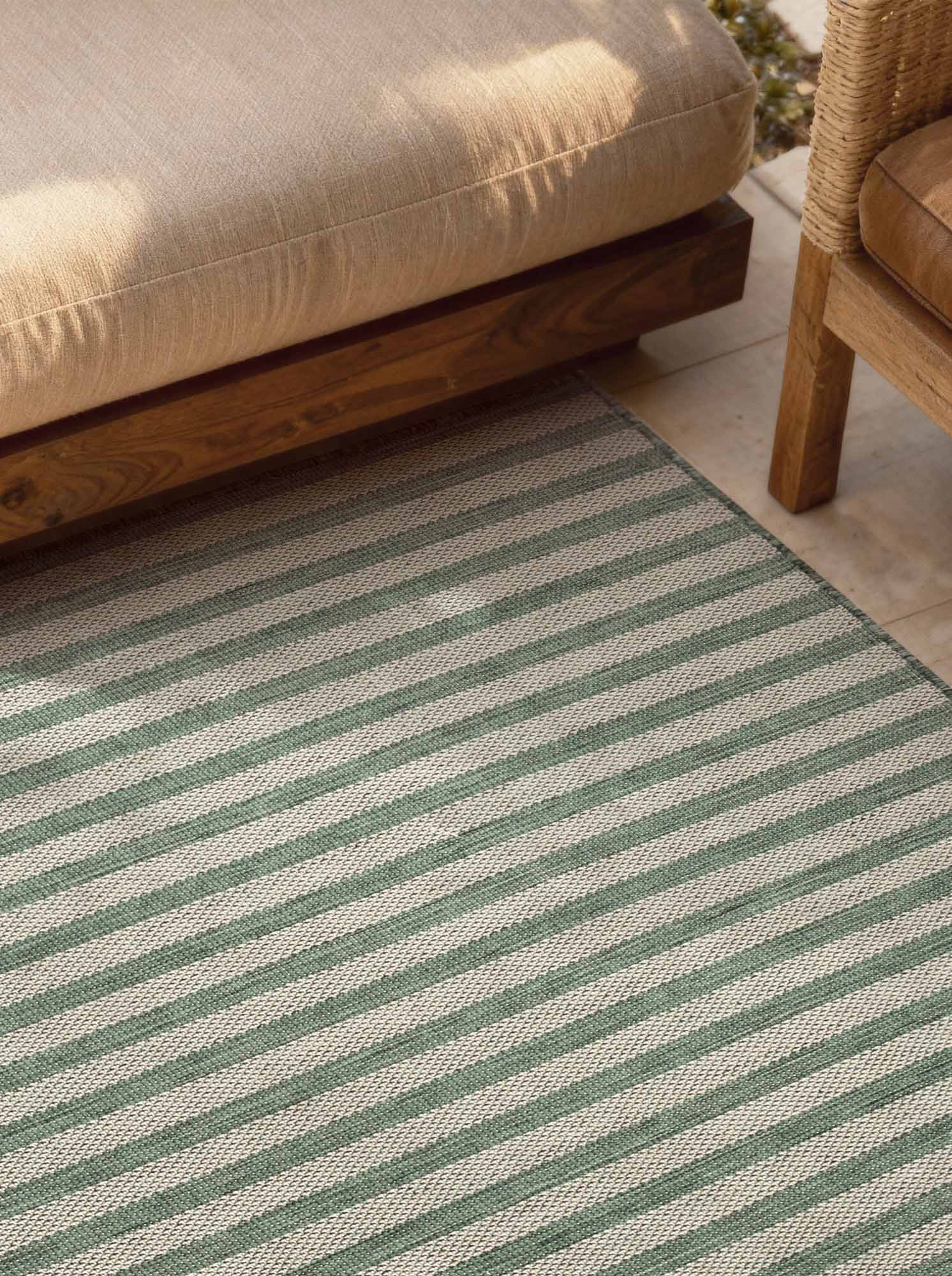 Ted Baker Haringey Platgeweven Vloerkleed Linley Groen Wit