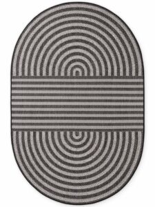 Ted Baker Haringey Platgeweven Vloerkleed Woodfield 160x230 cm ovaal - Zwart-wit