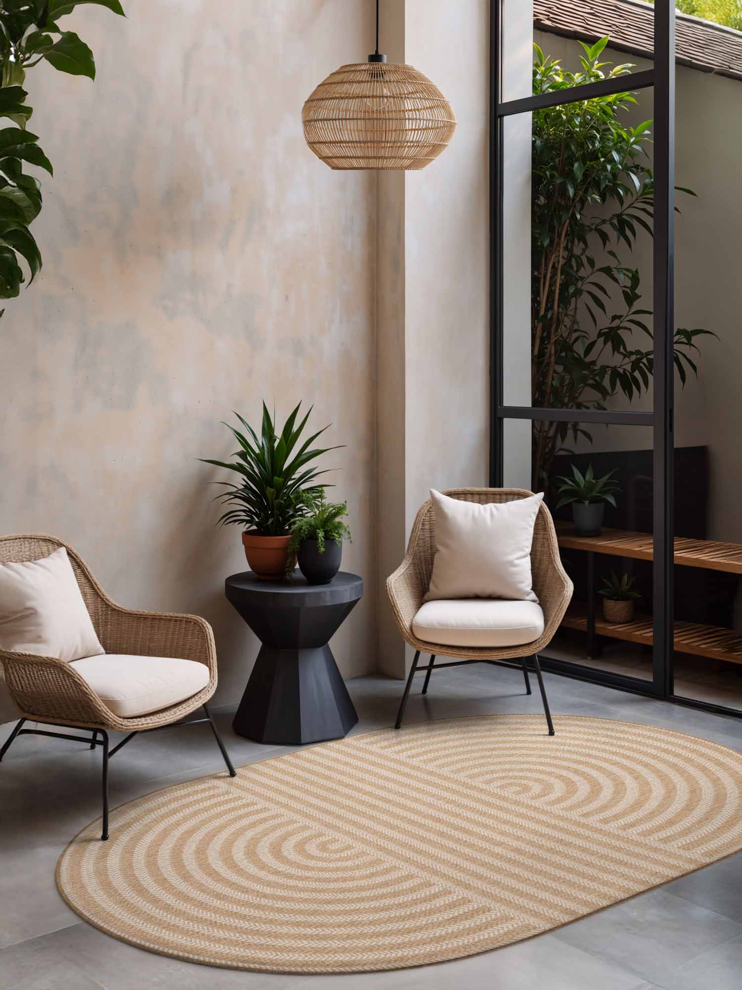 Ted Baker Haringey Platgeweven Vloerkleed Woodfield Jute 160x230 cm ovaal - Wit