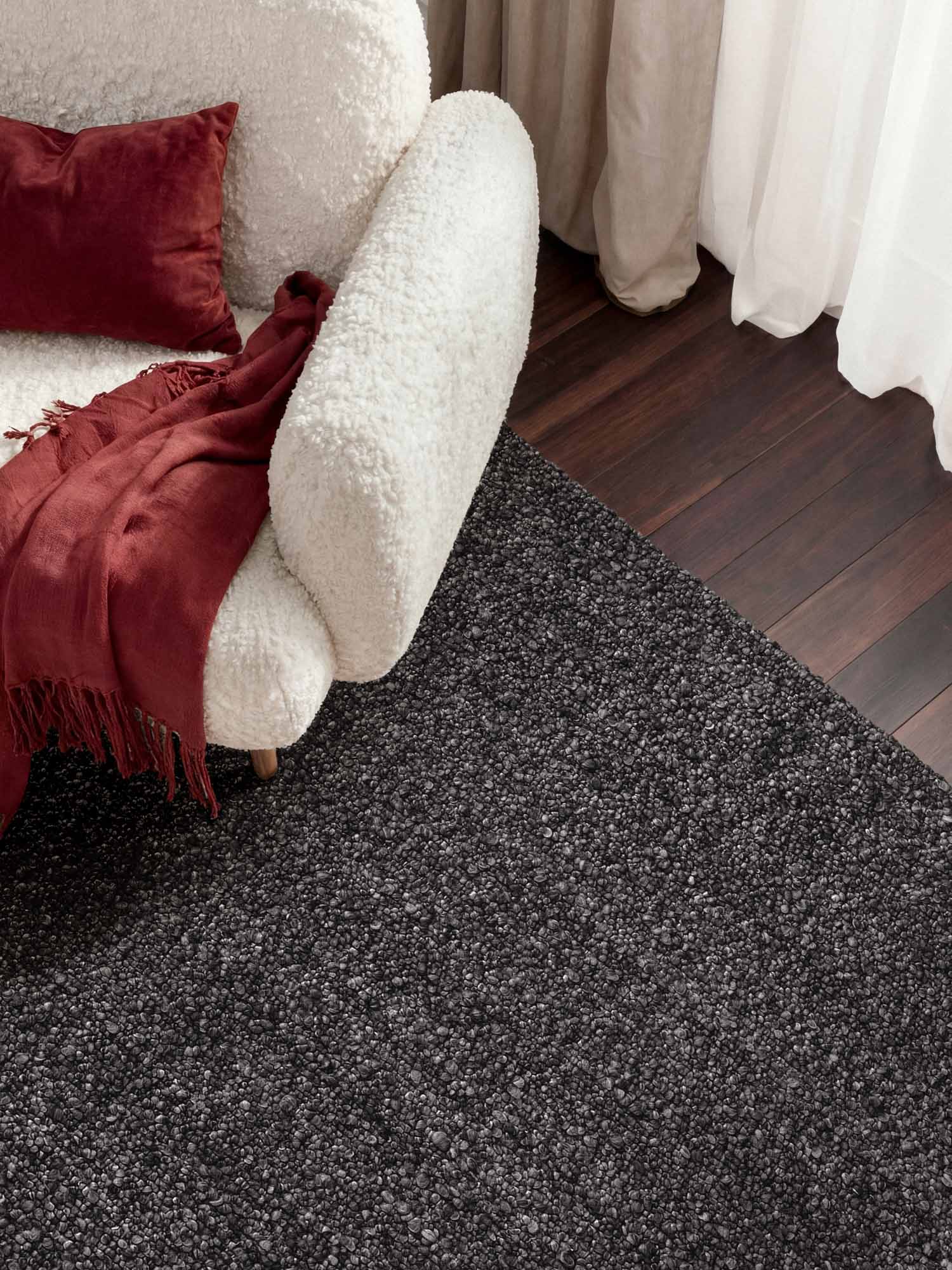 Ted Baker Notting Hill Soft Bouclé Laagpolig Vloerkleed Portobello Donkergrijs