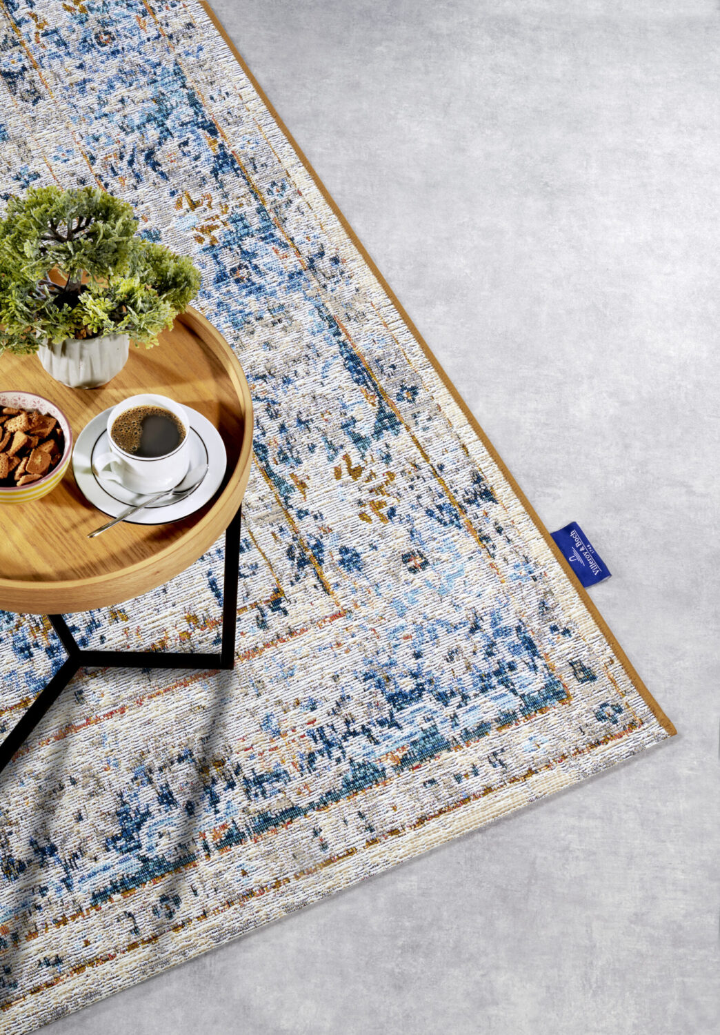 Villeroy & Boch 1767 In- & Outdoor Vloerkleed Rene Crème Blauw