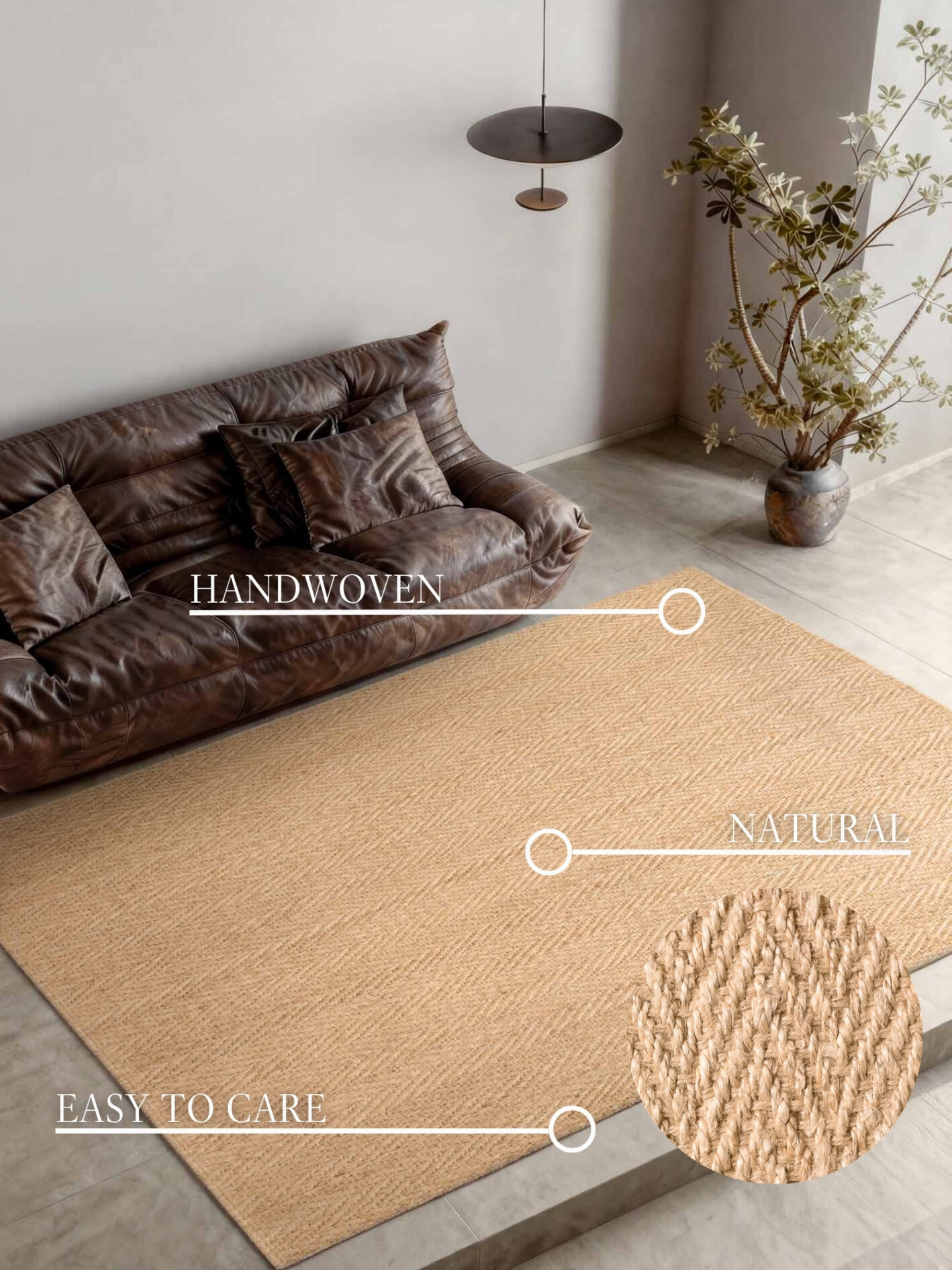 Villeroy & Boch 1851 Jute Vloerkleed Mirabelle Natuur Goud