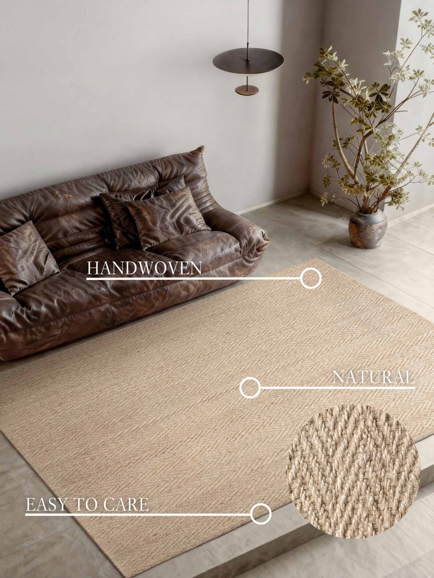 Villeroy & Boch 1851 Jute Vloerkleed Mirabelle Natuur Ivoor