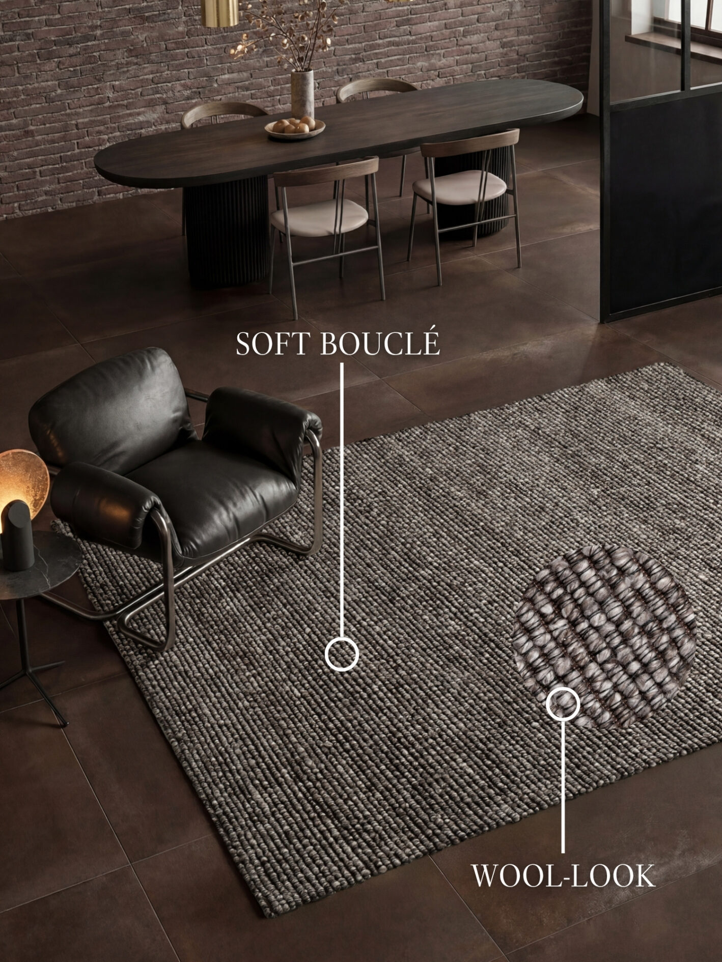 Villeroy & Boch 1852 Bouclé Vloerkleed Wilma Donkergrijs Meerkleurig