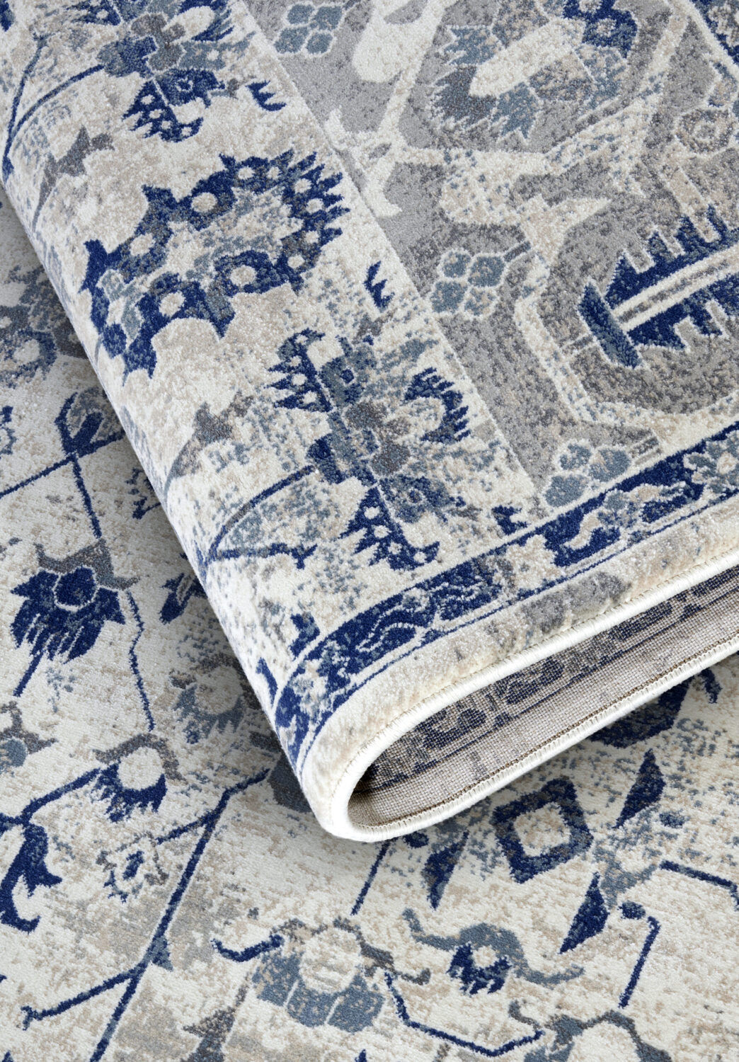 Villeroy & Boch 1869 Laagpolig Vloerkleed Emmanuel Crème Blauw