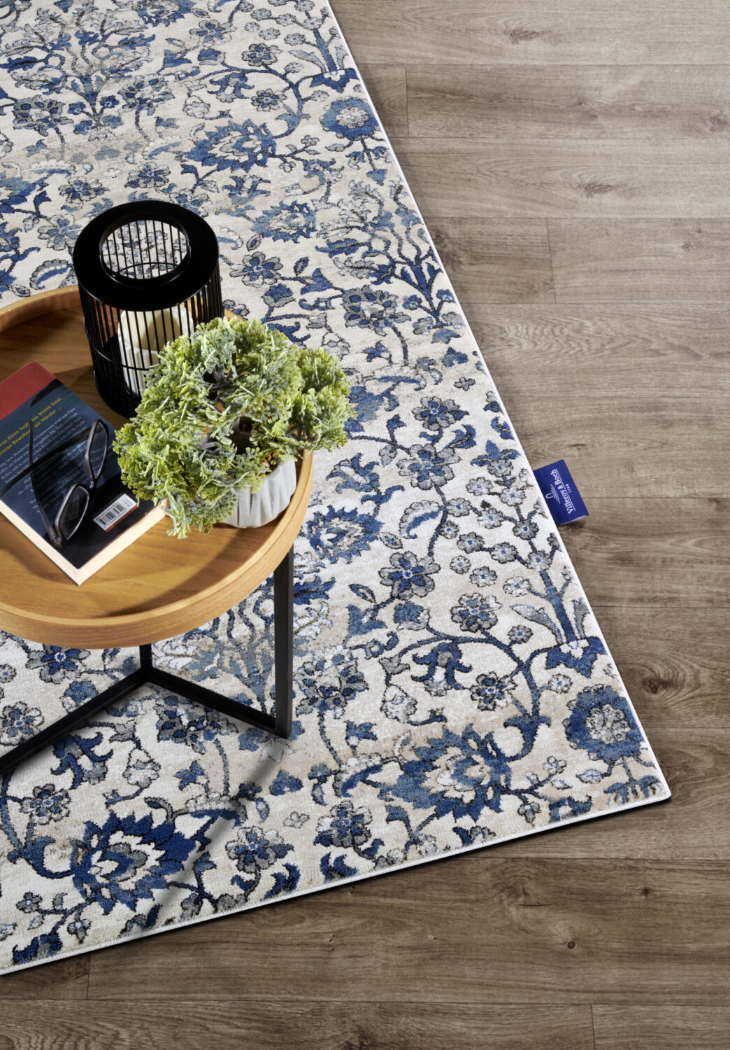 Villeroy & Boch 1869 Laagpolig Vloerkleed Ernest Crème Blauw