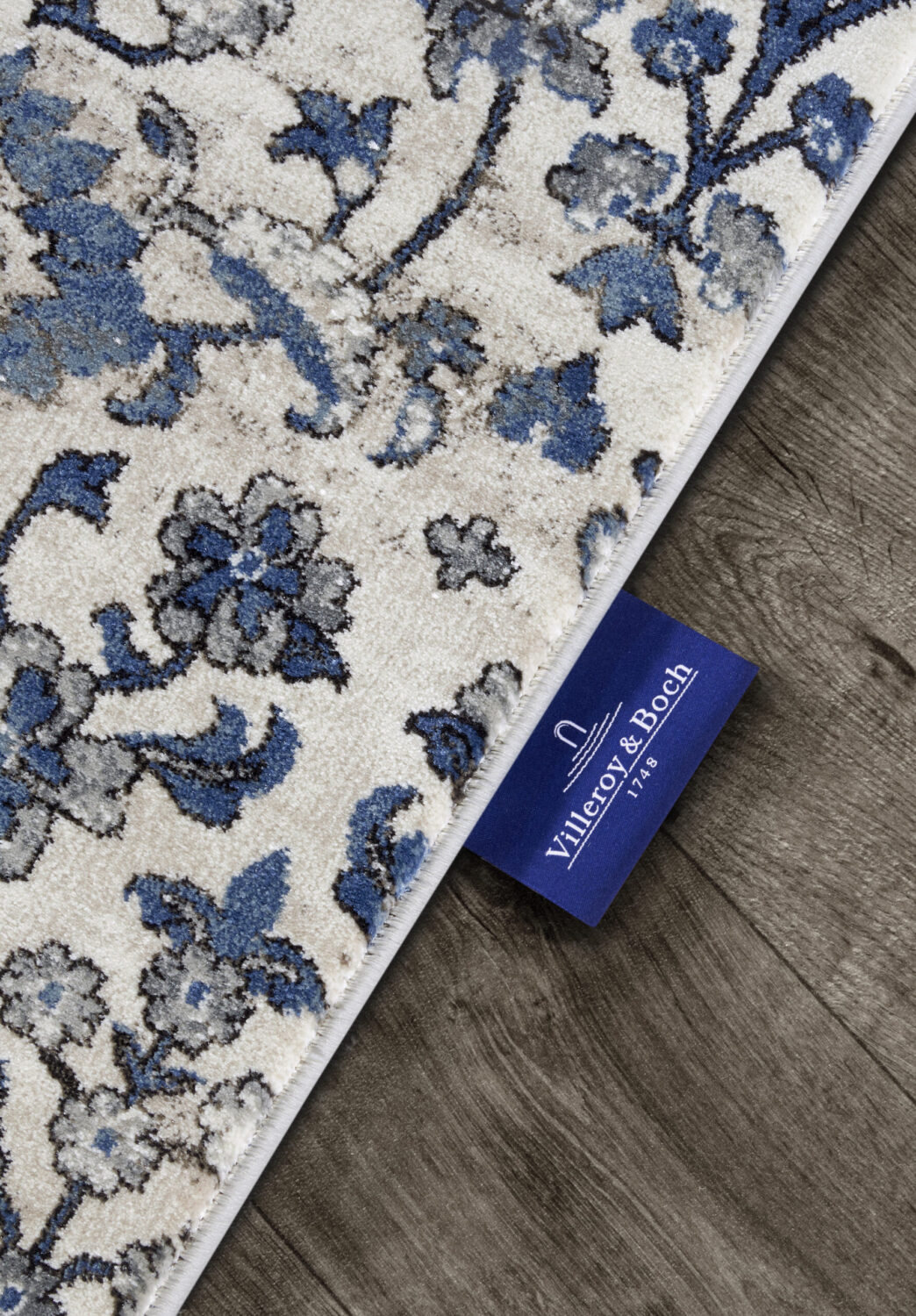 Villeroy & Boch 1869 Laagpolig Vloerkleed Ernest Crème Blauw