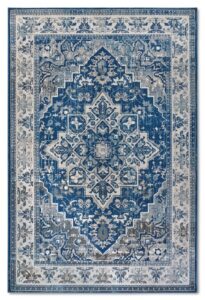 Villeroy & Boch 1869 Laagpolig Vloerkleed Jehanne Blauw Crème