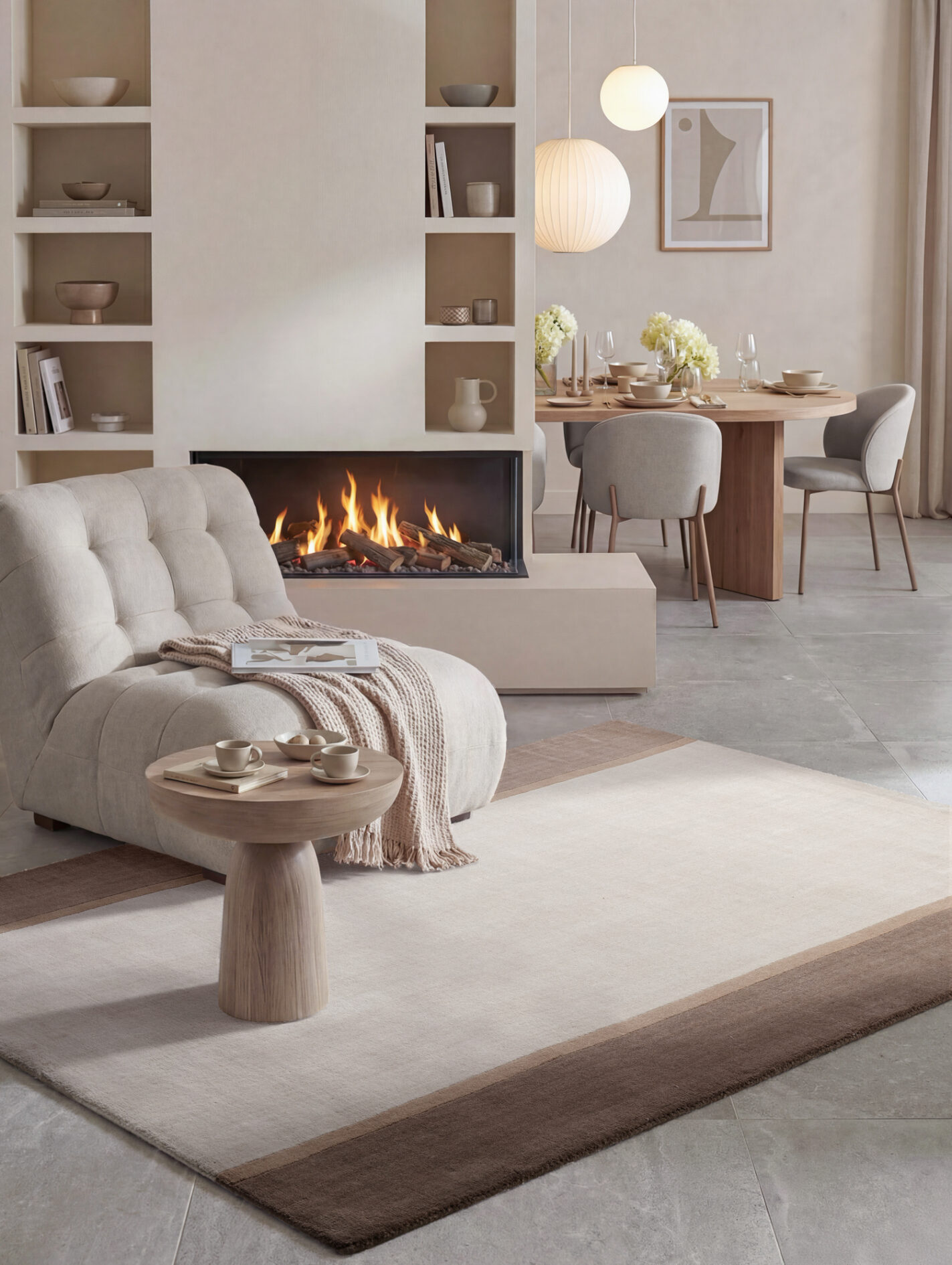 Villeroy & Boch 1888 Wollen Vloerkleed Rowan Crème Bruin