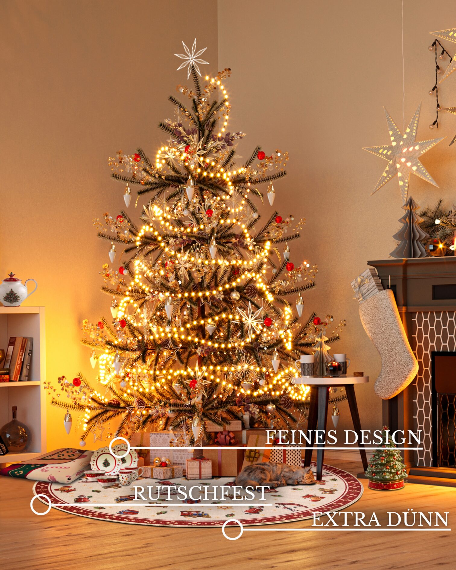 Villeroy & Boch Toy's Delight Design Vloerkleed Nostalgic Rood Meerkleurig