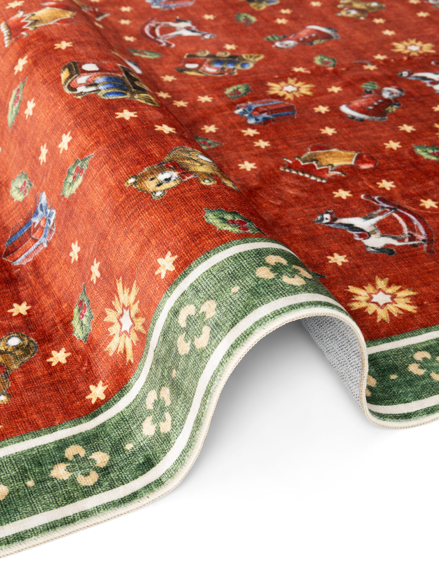 Villeroy & Boch Toy's Delight Design Vloerkleed Rond Nostalgic Noel Rood Groen