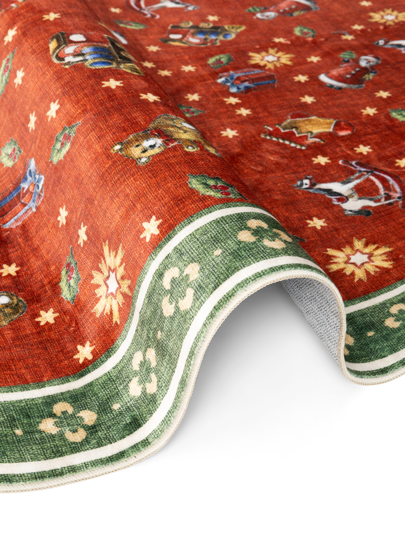 Villeroy & Boch Toy's Delight Design Vloerkleed Rond Nostalgic Noel Rood Groen