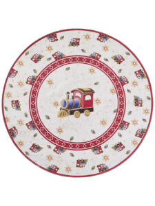 Villeroy & Boch Toy's Delight Limited Edition Design Vloerkleed Rond Christmas Train ⌀160 cm rond - Crème-rood
