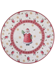 Villeroy & Boch Toy's Delight Limited Edition Design Vloerkleed Rond Santa Claus ⌀160 cm rond - Crème-rood